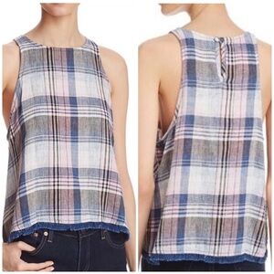 Anthropologie Cloth & Stone Plaid Swing Tank med